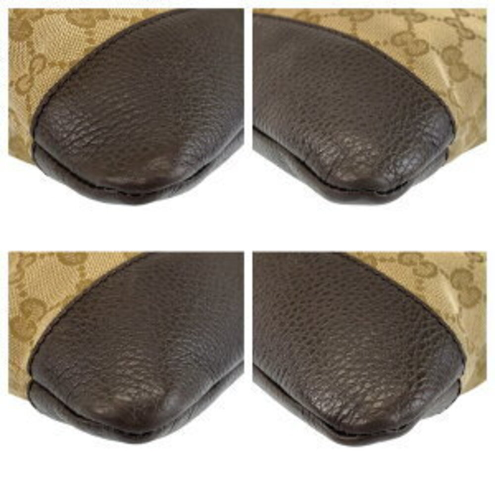 Gucci Bag Canvas Shoulder Beige GG Messenger Leather Tan Brown Crossbody - Picture 4 of 10